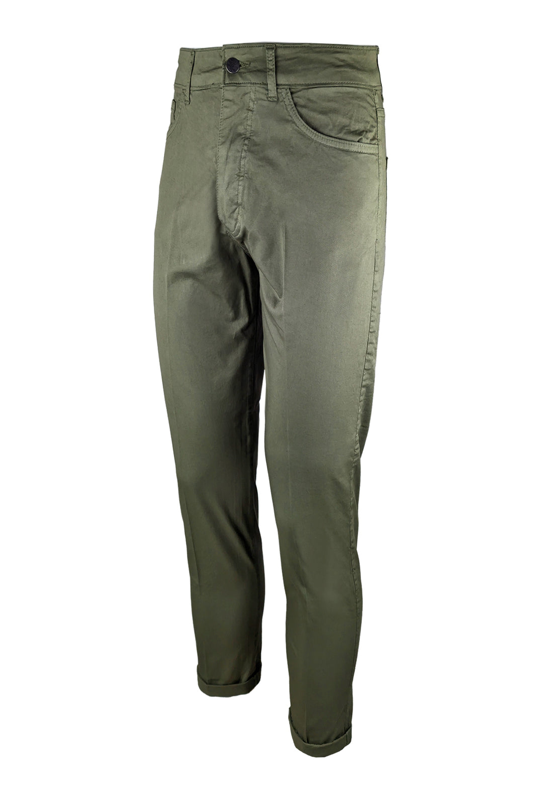 Pantalone uomo in cotone modello 5 tasche - VERDE MILITARE