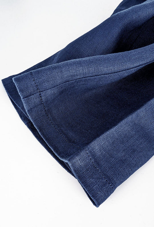 Pantalone 100% Lino Uomo confort fit con elastico - BLU