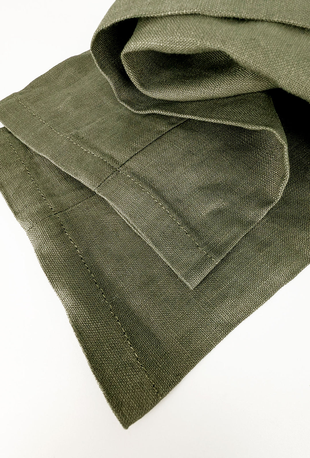 Pantalone 100% Lino Uomo confort fit con elastico - VERDE MILITARE