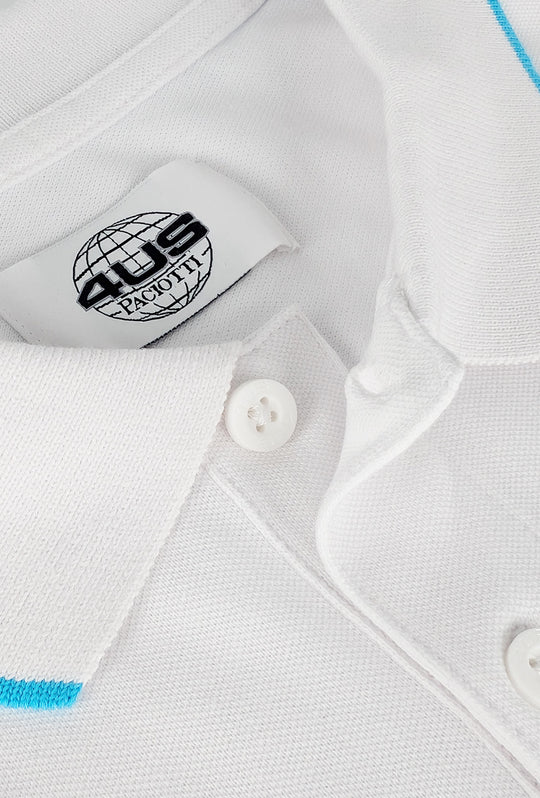 Polo Uomo 4US Paciotti manica corta in cotone Piquet - BIANCO