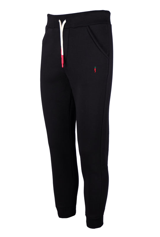 Pantalone di tuta Invernale con polsino pantaloni fitness tinta unita - NERO