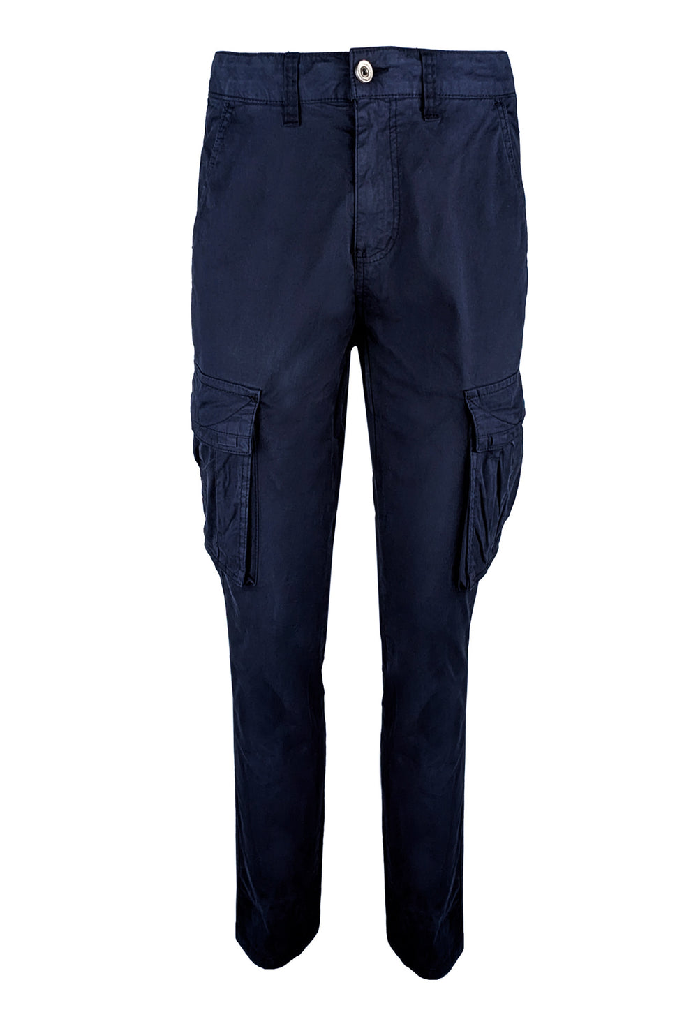 Pantalone uomo elasticizzato con tasconi cargo cotone leggero - BLU