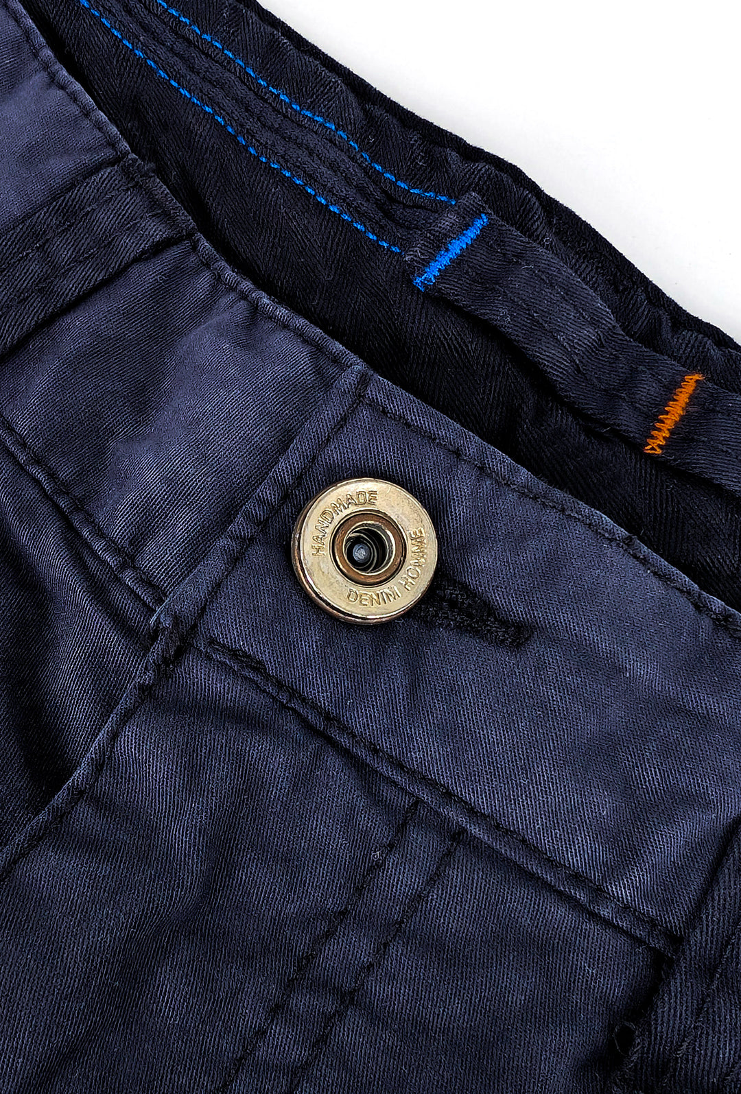 Pantalone uomo elasticizzato con tasconi cargo cotone leggero - BLU
