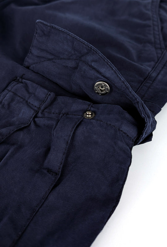 Pantalone uomo elasticizzato con tasconi cargo cotone leggero - BLU