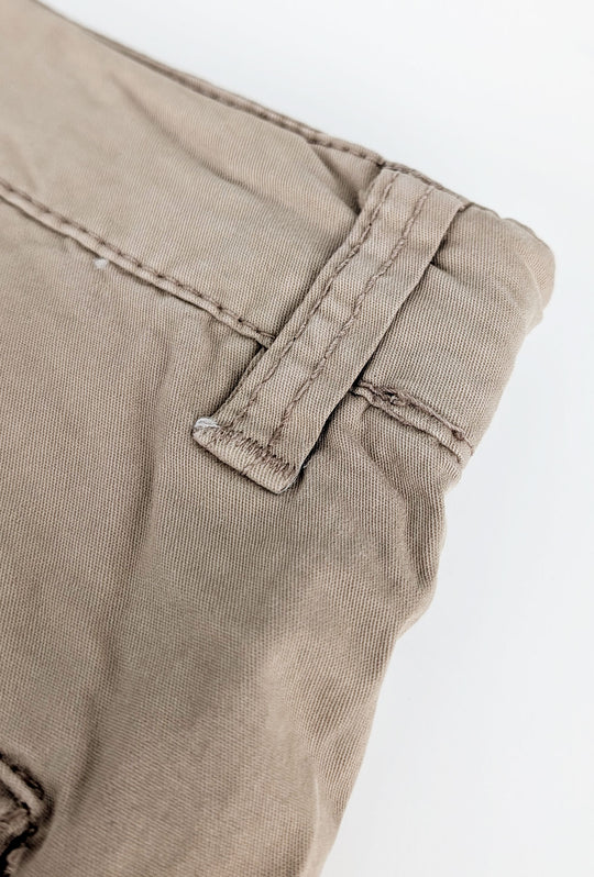 Pantalone uomo elasticizzato con tasconi cargo cotone leggero - BEIGE