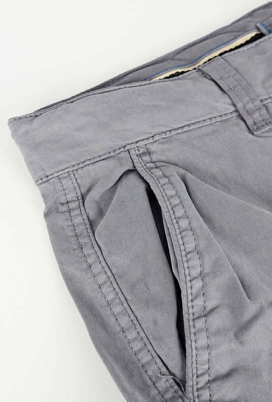 Pantalone uomo elasticizzato con tasconi cargo cotone leggero - GRIGIO