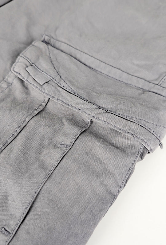 Pantalone uomo elasticizzato con tasconi cargo cotone leggero - GRIGIO