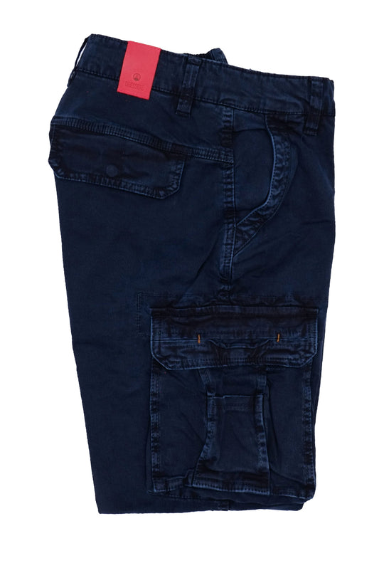 Pantalone Uomo Cargo Dresserd Pantaloni lunghi Gamba Stretta Con Polsino Pantalone Autunno Inverno - BLU