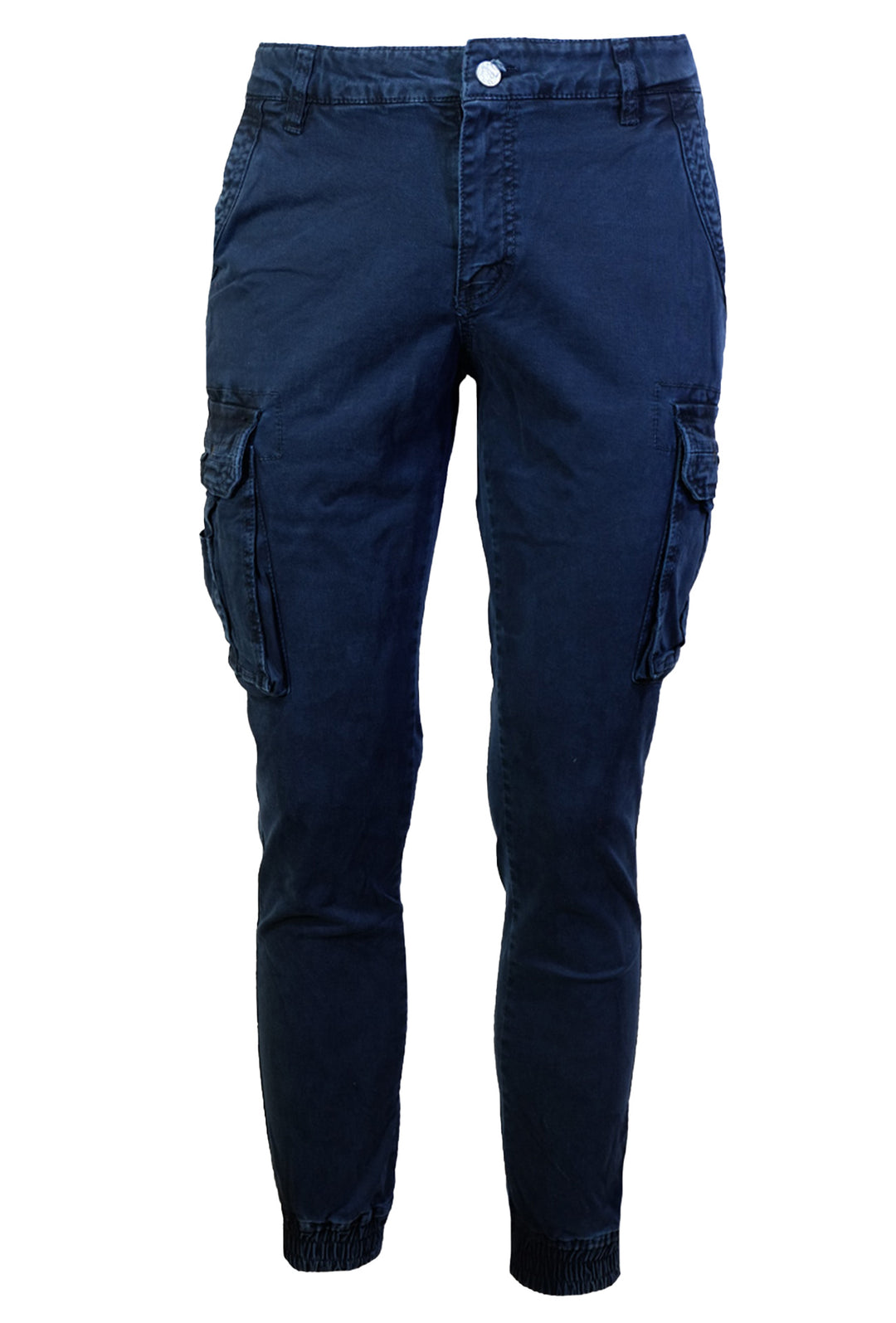 Pantalone Uomo Cargo Dresserd Pantaloni lunghi Gamba Stretta Con Polsino Pantalone Autunno Inverno - BLU