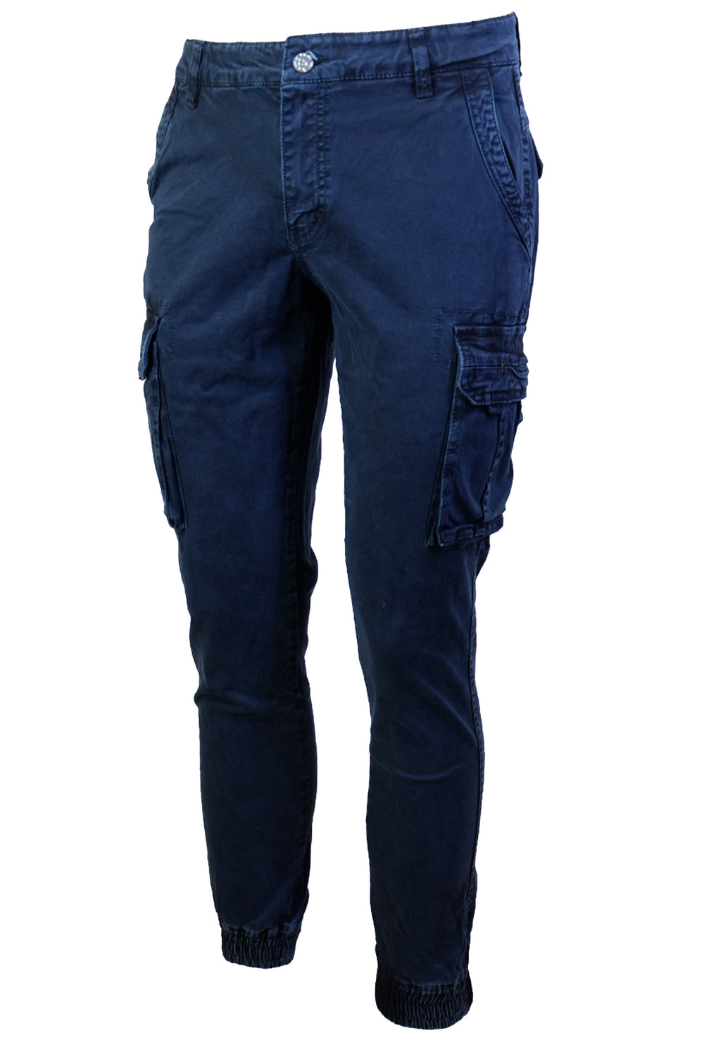 Pantalone Uomo Cargo Dresserd Pantaloni lunghi Gamba Stretta Con Polsino Pantalone Autunno Inverno - BLU