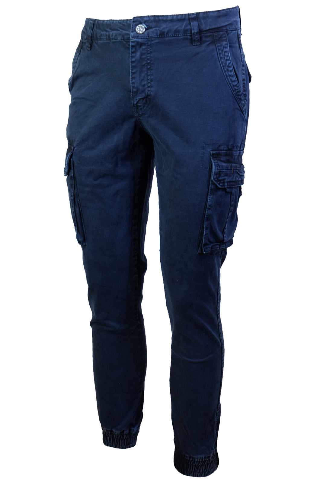 Pantalone Uomo Cargo Dresserd Pantaloni lunghi Gamba Stretta Con Polsino Pantalone Autunno Inverno - BLU
