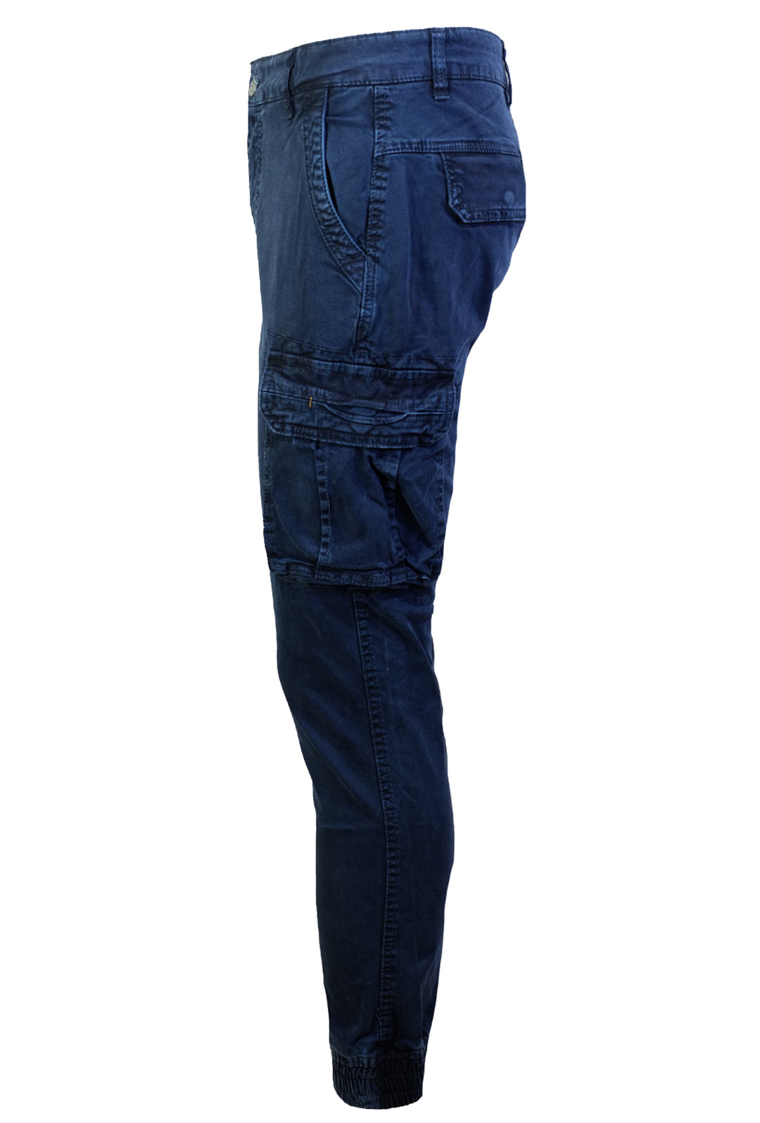 Pantalone Uomo Cargo Dresserd Pantaloni lunghi Gamba Stretta Con Polsino Pantalone Autunno Inverno - BLU