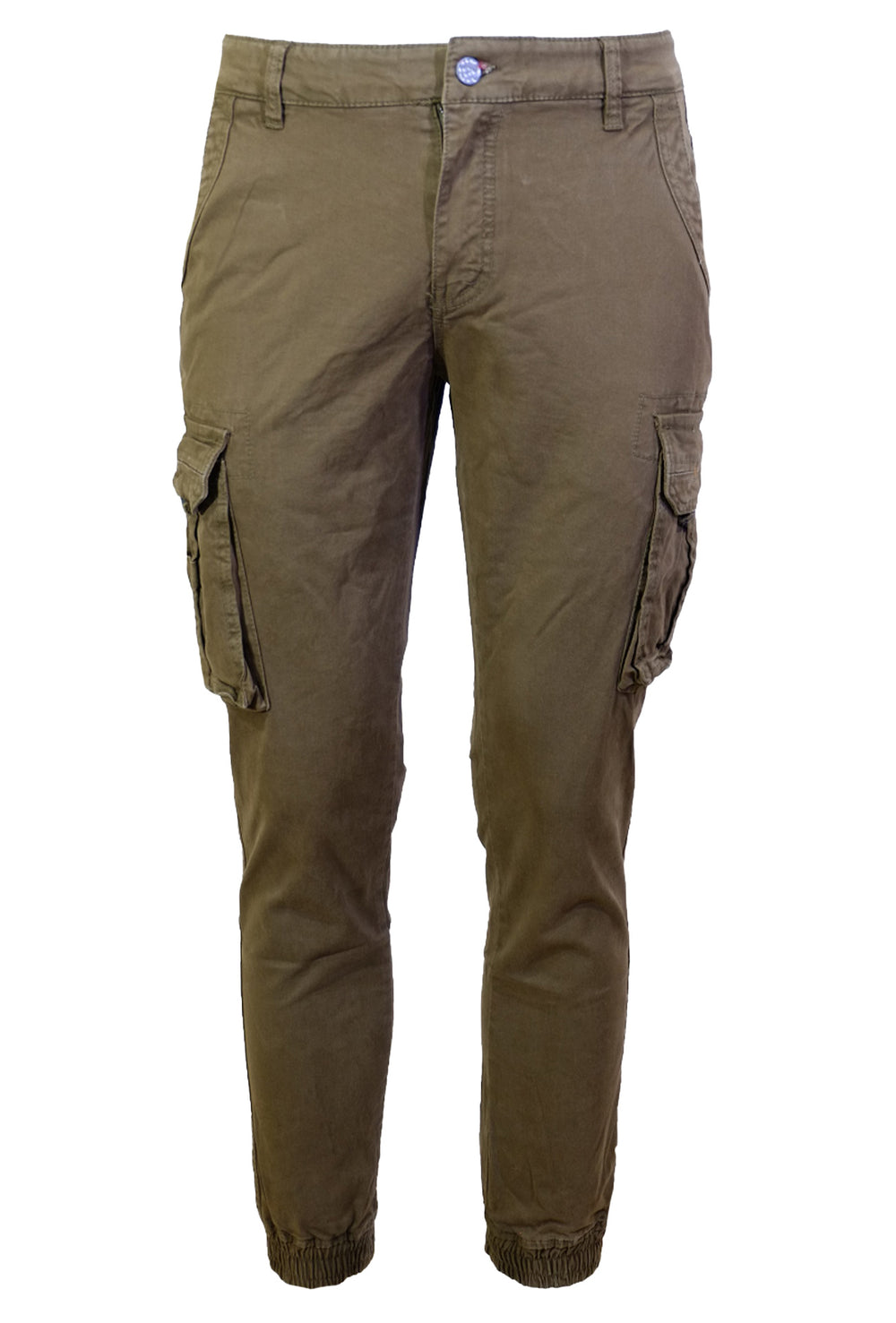 Pantalone Uomo Cargo Dresserd Pantaloni lunghi Gamba Stretta Con Polsino Pantalone Autunno Inverno - MARRONE