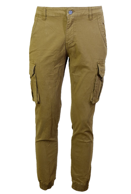 Pantalone Uomo Cargo Dresserd Pantaloni lunghi Gamba Stretta Con Polsino Pantalone Autunno Inverno - SENAPE