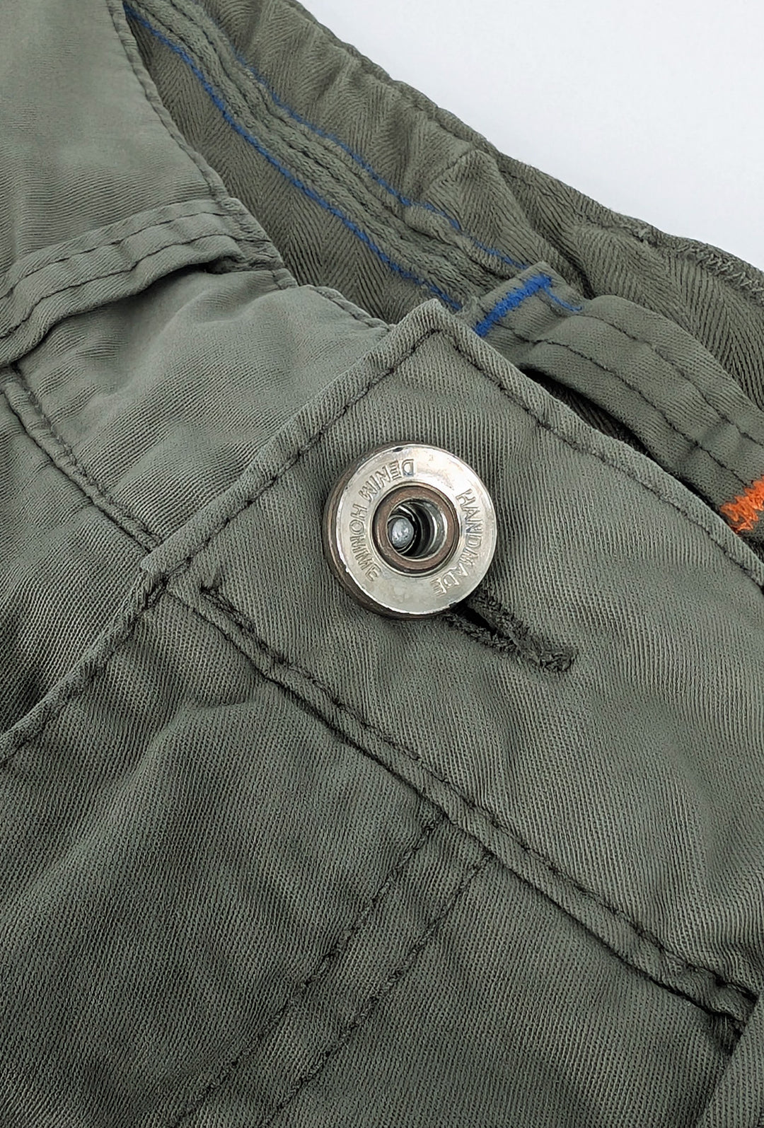 Pantalone uomo elasticizzato con tasconi cargo cotone leggero - VERDE MILITARE