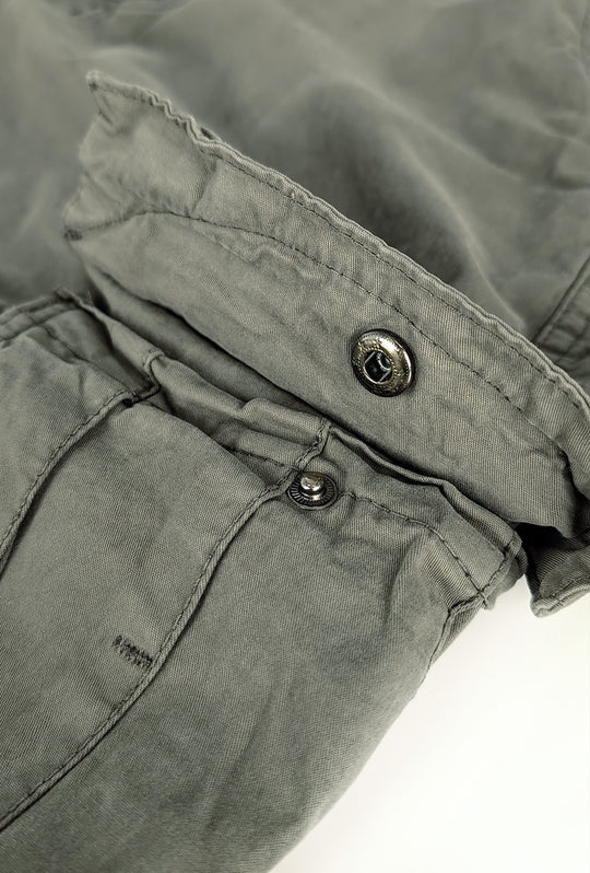 Pantalone uomo elasticizzato con tasconi cargo cotone leggero - VERDE MILITARE