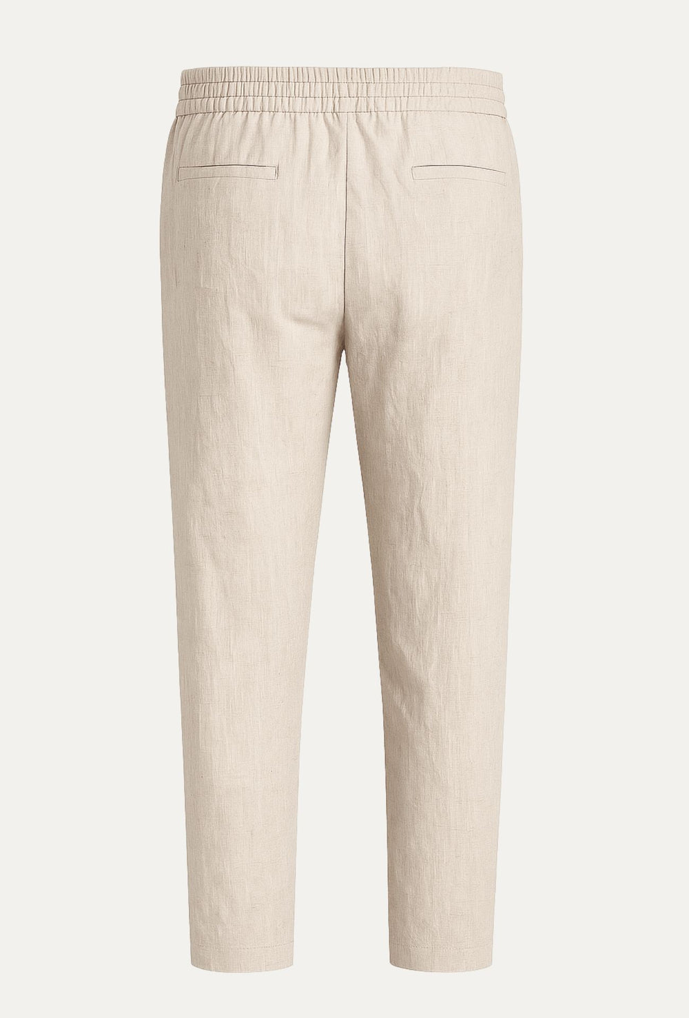Pantalone 100% Lino Uomo confort fit con elastico - BEIGE