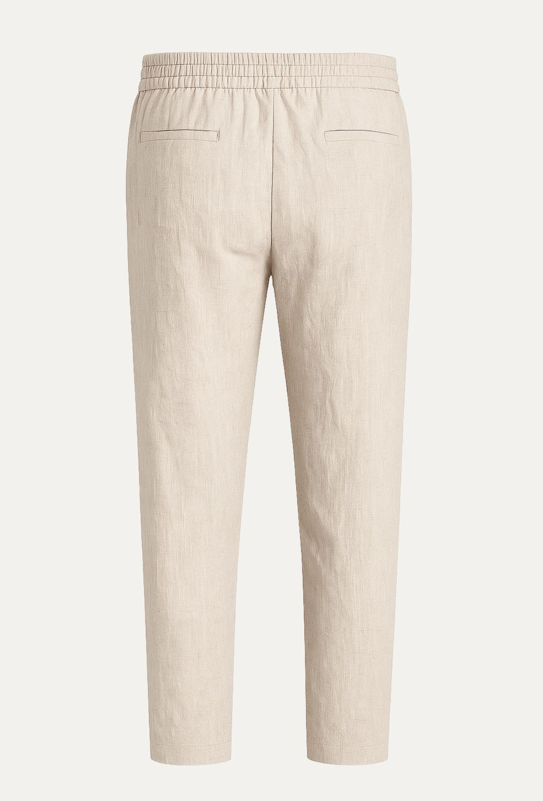 Pantalone 100% Lino Uomo confort fit con elastico - BEIGE