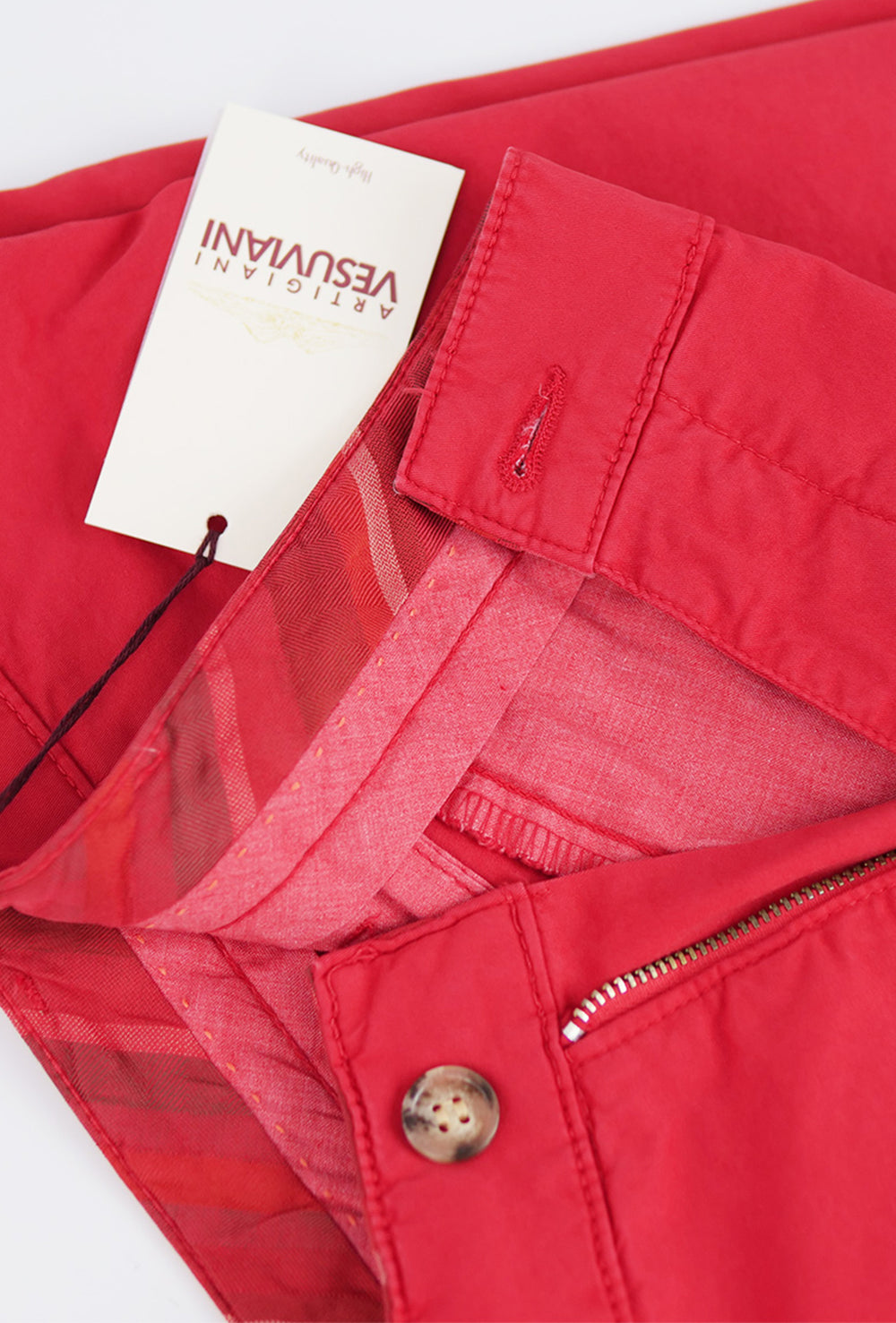 Pantalone Uomo Cotone Leggero Made in Italy Slim Fit Gamba stretta, Pantaloni uomo Dresserd - ROSSO