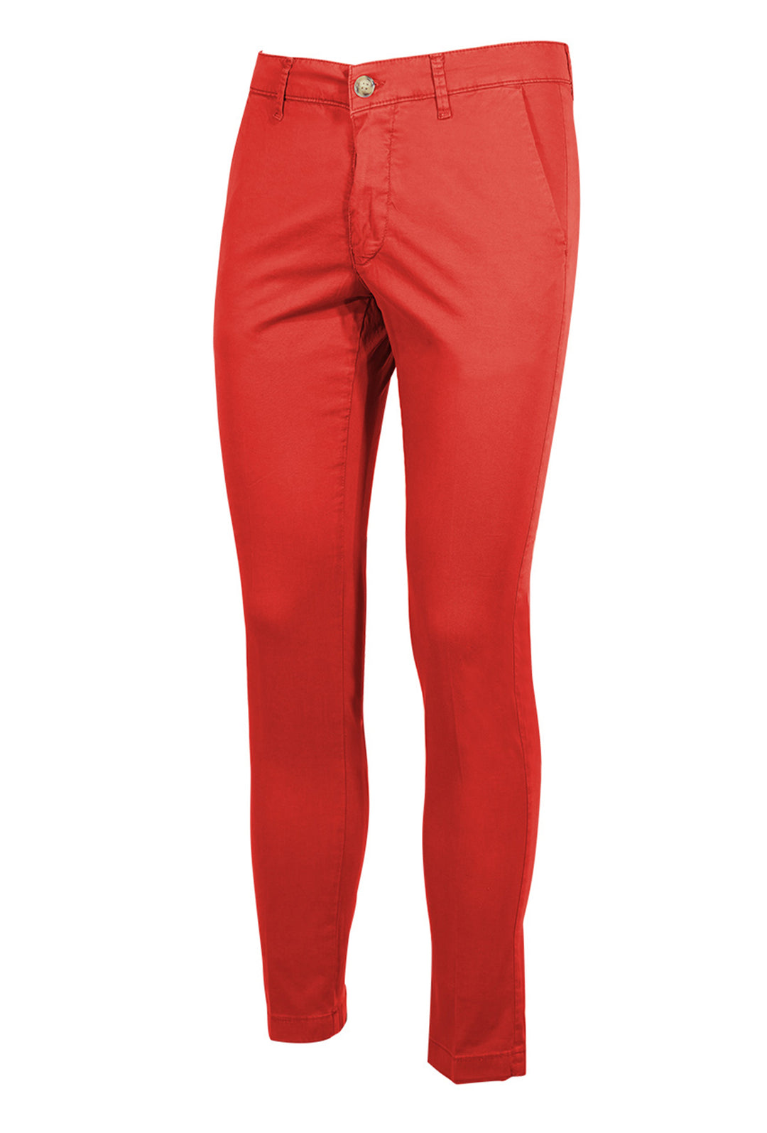 Pantalone Uomo Cotone Leggero Made in Italy Slim Fit Gamba stretta, Pantaloni uomo Dresserd - ROSSO