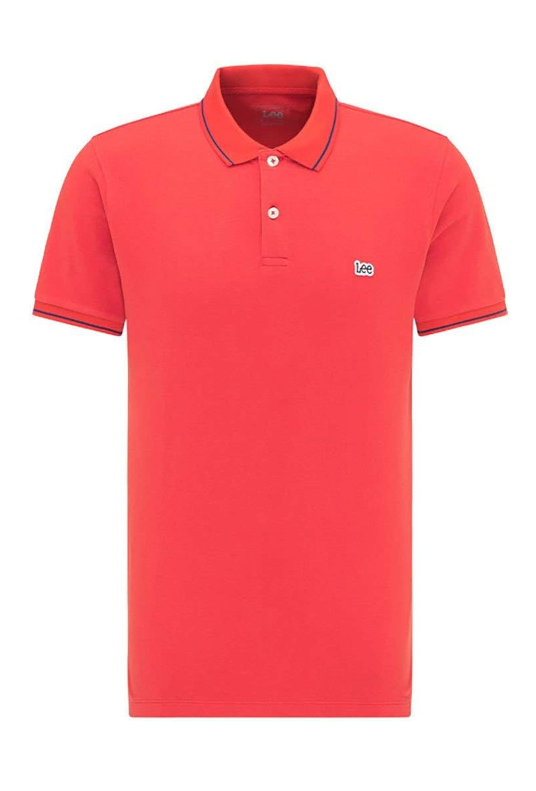 Polo uomo LEE mezza manica in cotone pique bordino a contrasto - ARANCIONE