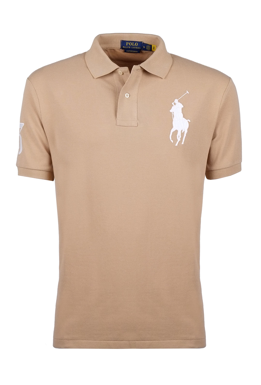 Polo uomo Ralph Lauren Big Pony Custom Slim Fit mezza manica- BEIGE