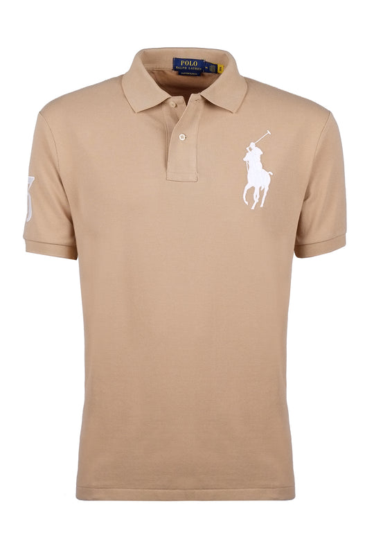 Polo uomo Ralph Lauren Big Pony Custom Slim Fit mezza manica- BEIGE