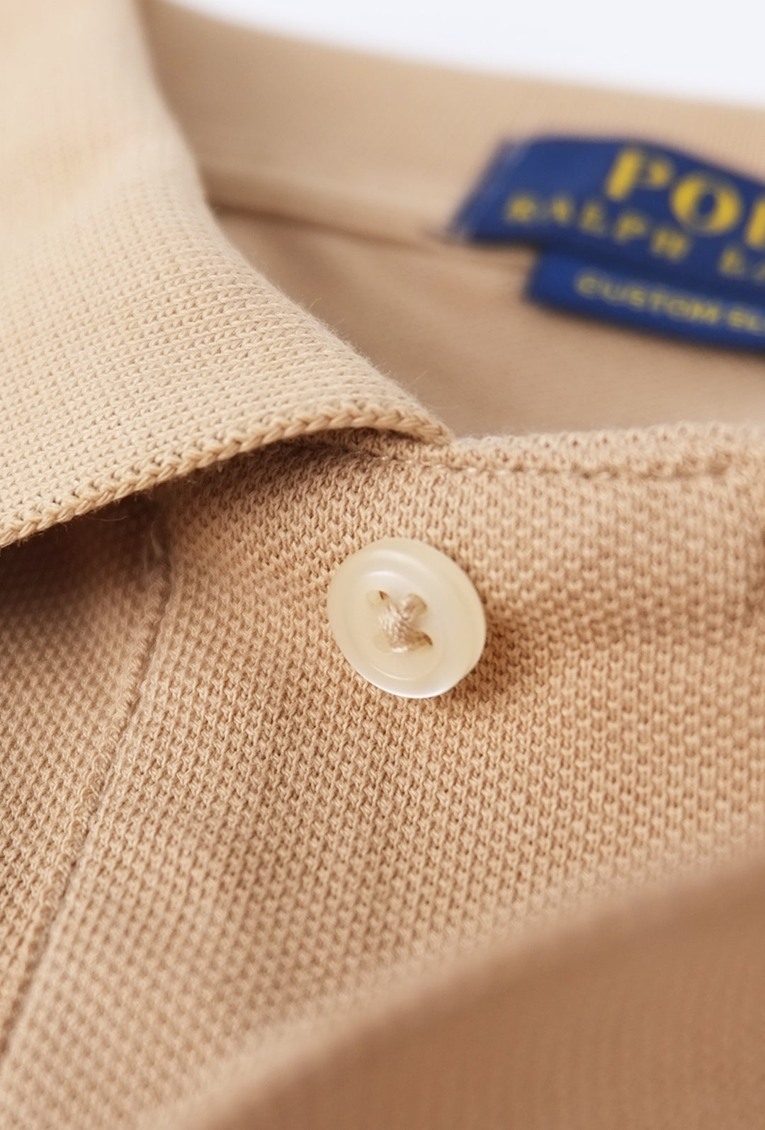 Polo uomo Ralph Lauren Big Pony Custom Slim Fit mezza manica- BEIGE