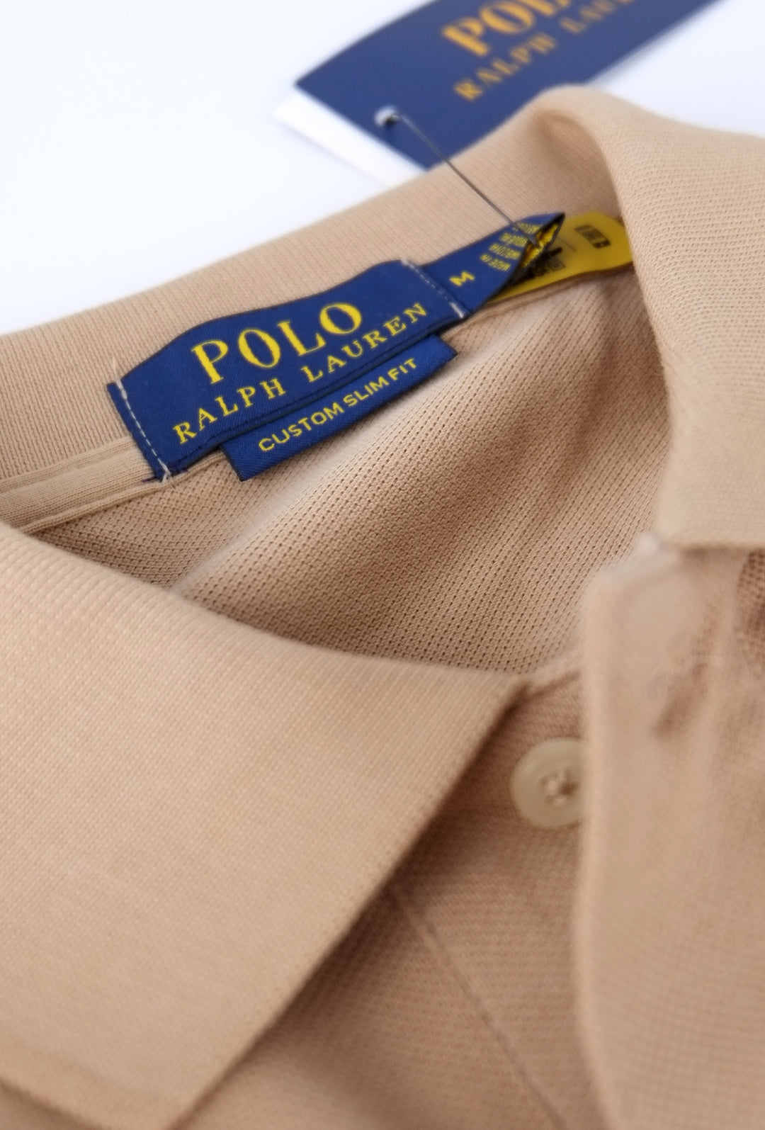 Polo uomo Ralph Lauren Big Pony Custom Slim Fit mezza manica- BEIGE