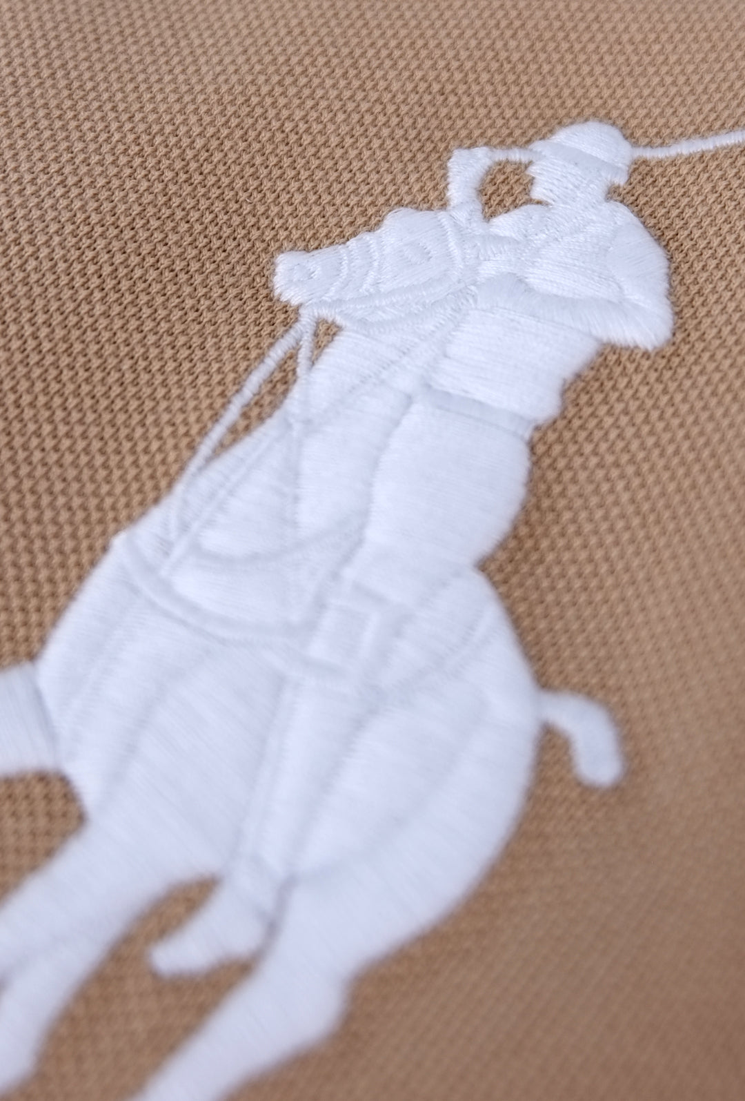 Polo uomo Ralph Lauren Big Pony Custom Slim Fit mezza manica- BEIGE