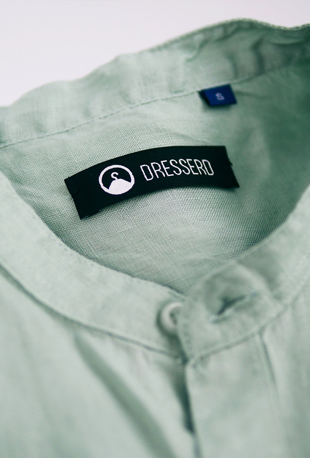 Camicia Uomo Manica Lunga 100% Lino Collo Coreano Semi Slim Fi Camicie Dresserd Uomo - VERDE