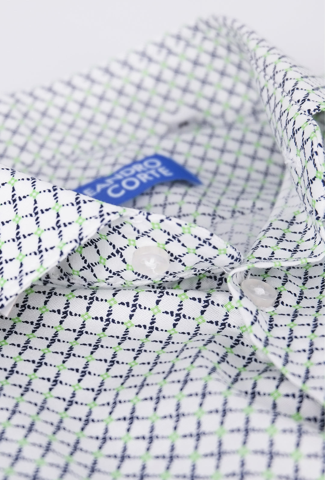 CAMICIA UOMO MICRO FANTASIA MANICA LUNGA IN COTONE COLLO FRANCESE