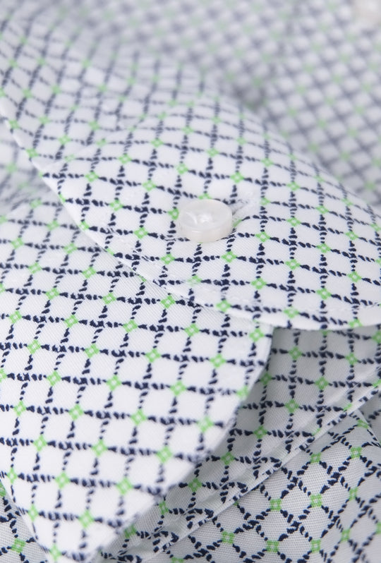 CAMICIA UOMO MICRO FANTASIA MANICA LUNGA IN COTONE COLLO FRANCESE