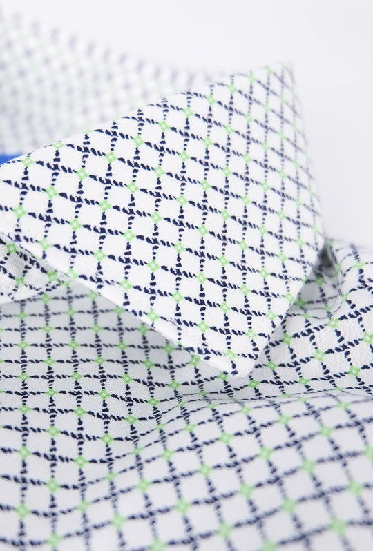 CAMICIA UOMO MICRO FANTASIA MANICA LUNGA IN COTONE COLLO FRANCESE