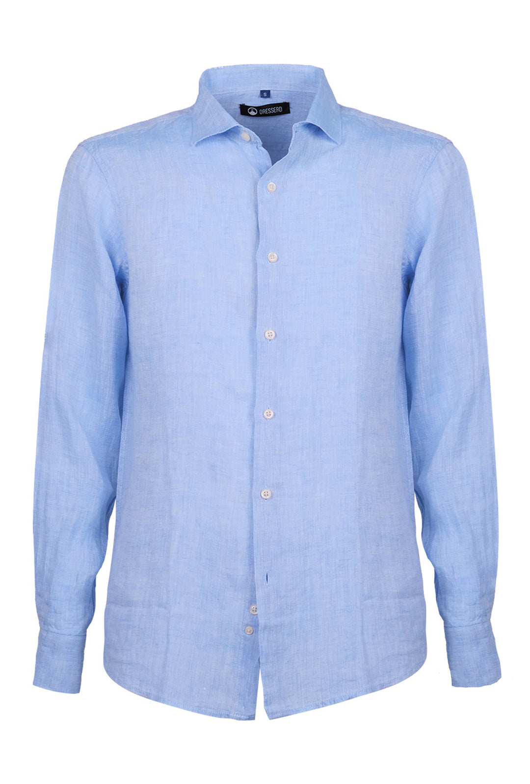 Camicia Uomo 100% Lino Collo camicie estive semi slim fit Dresserd - CELESTE