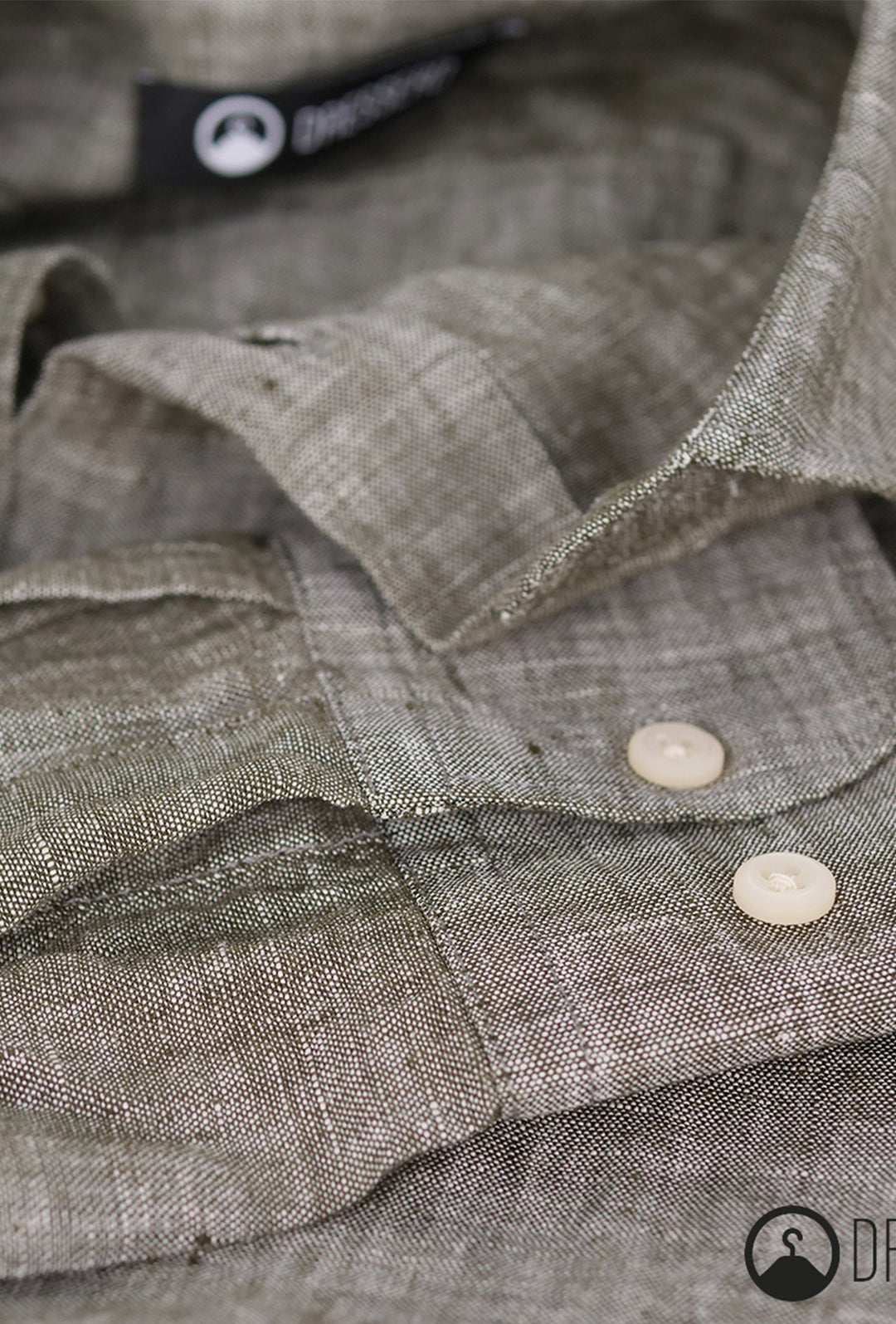 Camicia Uomo 100% Lino Collo camicie estive semi slim fit Dresserd - VERDE