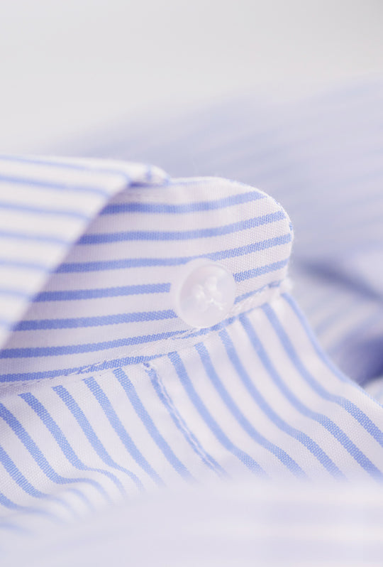 Camicia Uomo Manica Lunga trama rigata Slim Fit Made in italy Dresserd Camicie - AZZURRO