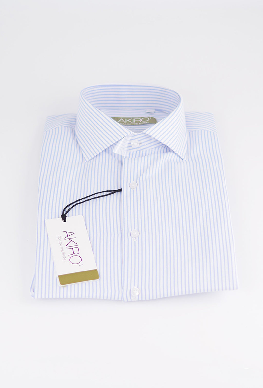 Camicia Uomo Manica Lunga trama rigata Slim Fit Made in italy Dresserd Camicie - AZZURRO