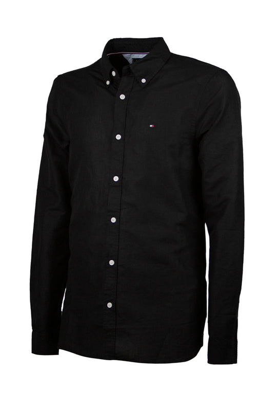 Camicia Uomo Tommy Hilfiger Lino Camicie Manica Lunga Button Down