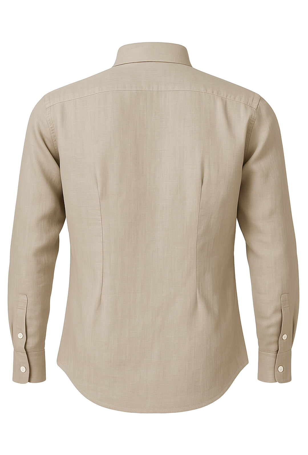 Camicia Uomo Manica lunga in Puro lino Custom Fit Button Down - BEIGE