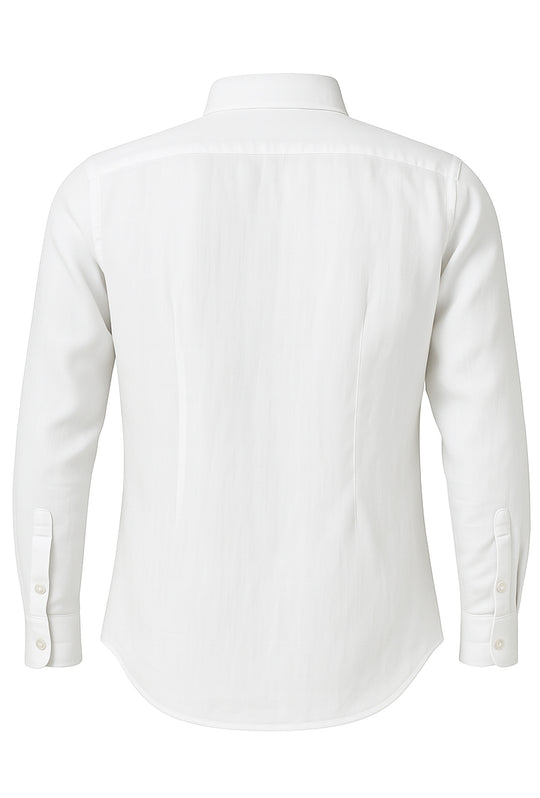 Camicia Uomo Manica lunga in Puro lino Custom Fit Button Down - BIANCO