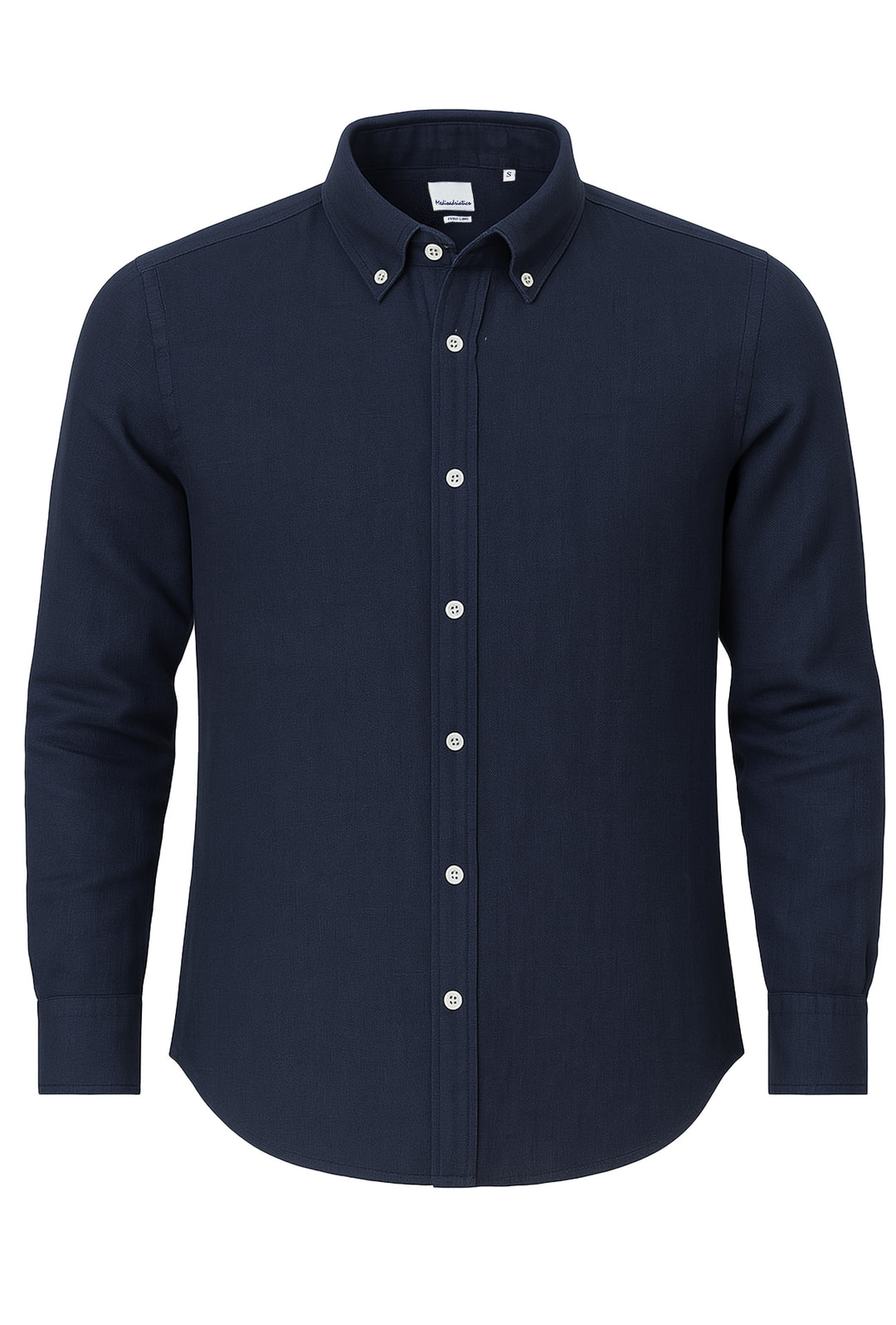 Camicia Uomo Manica lunga in Puro lino Custom Fit Button Down - BLU