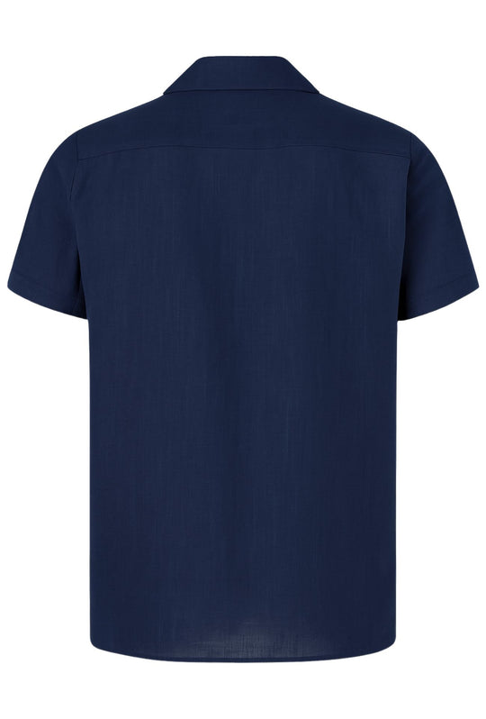 Camicia Uomo Mezza manica Dresserd Lino Viscosa - BLU