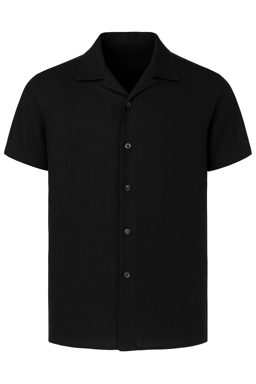 Camicia Uomo Mezza manica Dresserd Lino Viscosa - NERO