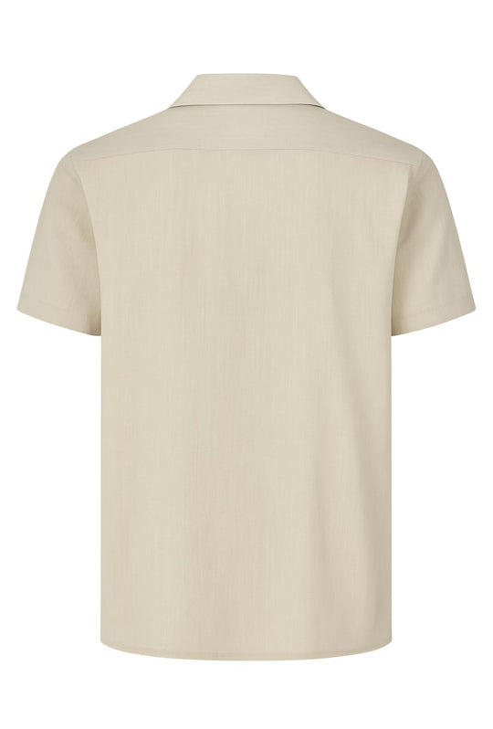 Camicia Uomo Mezza manica Dresserd Lino Viscosa - BEIGE