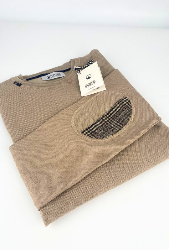 Maglioncino Uomo Viscosa Dresserd semi slim fit con top - BEIGE
