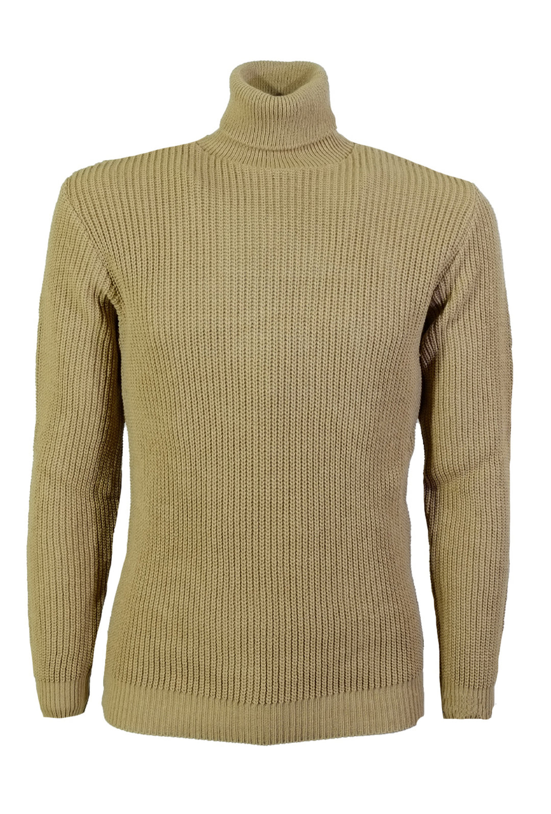 Maglia Uomo dolcevita maglione collo alto Invernale Maglie Trama Pesante Dresserd - CAMMELLO