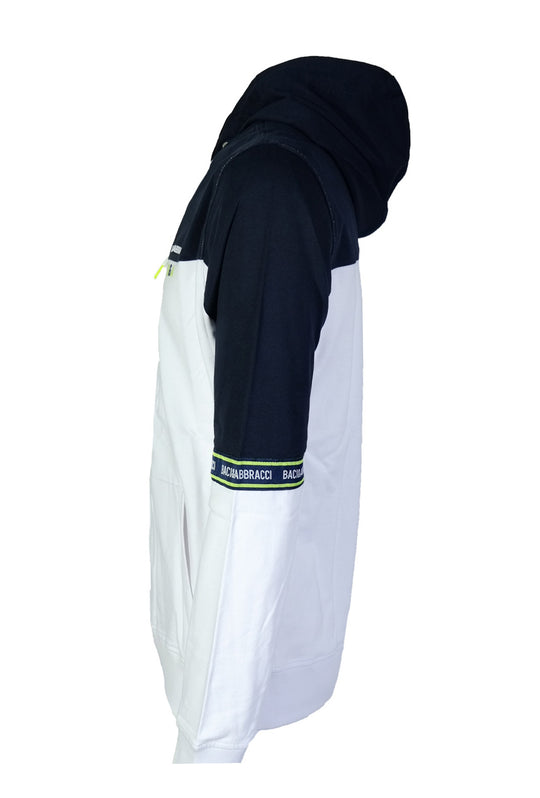 Felpa Uomo Baci & Abbraccio Cotone Leggero Felpe con zip e cappuccio Dresserd - BIANCO