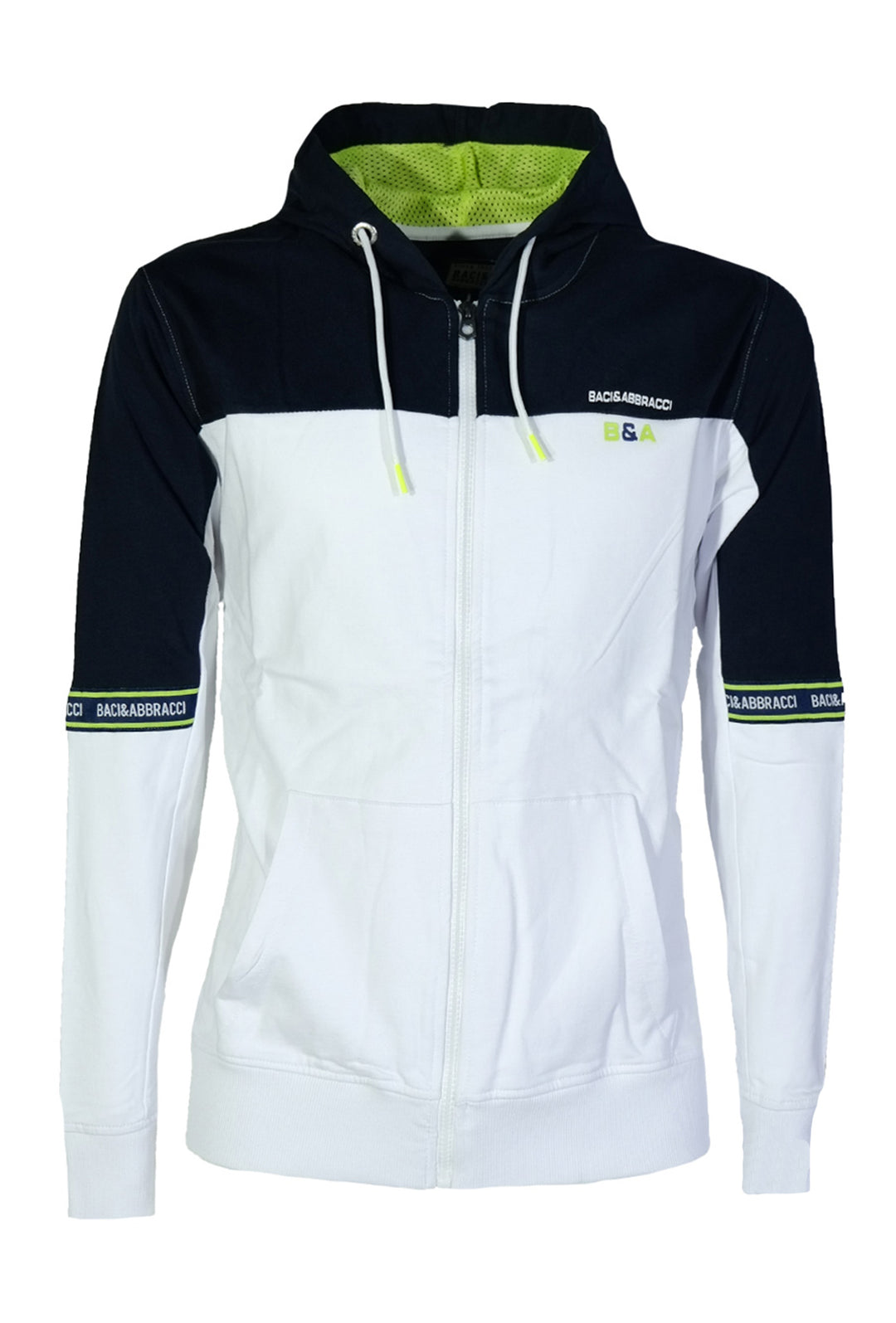 Felpa Uomo Baci & Abbraccio Cotone Leggero Felpe con zip e cappuccio Dresserd - BIANCO