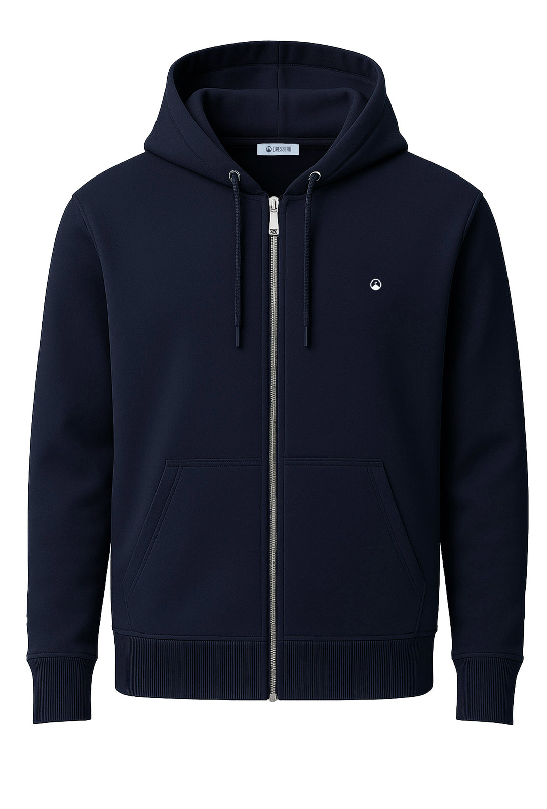 Felpa uomo con cappuccio Full Zip dresserd felpata - BLU